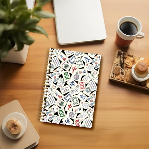 Mahjong Lover Gifts Notebook, Mahjong Gifts for Women Journal, Gift for Mah Jong Lovers Players Journal, Mah Jong Accessories Hardcover Spiral Notebooks 5.5x8.3 Inch - color: Section 5