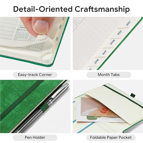 2026-2027 Weekly and Monthly Planner (Jul.2026–Dec.2027) - color: Green, size: Medium-8.5" x 6.5"