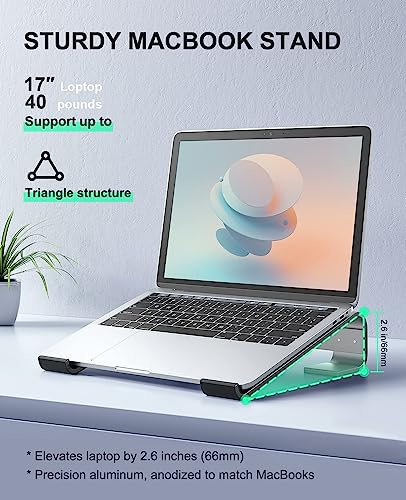 Soqool Laptop Stand for Desk, Ergonomic Detachable Laptop Riser - color: Black