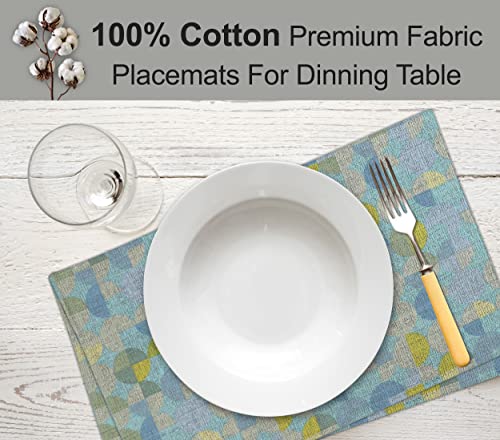 Ruvanti Placemats Set of 6, 100% Cotton Place Mats of 13"x19" – Quarterly - color: Quarterly