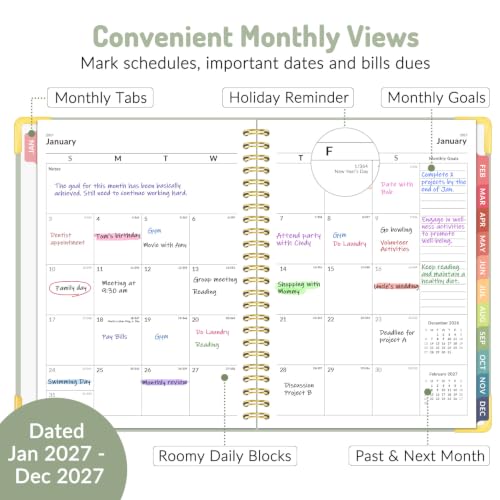 Forvencer 2027 Planner Weekly and Monthly, Hardcover Calendar Planner, A5 - color: Off-white, size: 6.3"x8.4" (Jan 2027 - Dec 2027)