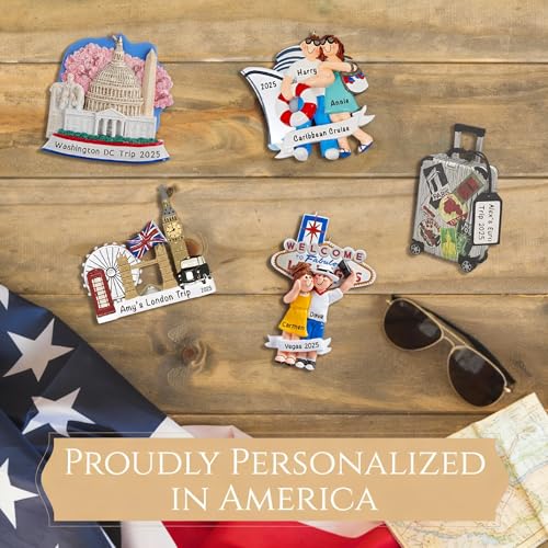 Personalized Mexico Ornament 2026 for Honeymooners, Vacation Souvenir - color: White & Blue Mexico