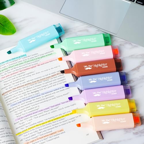 Mr. Pen- Pastel Highlighters, 8 Pack, Highlighters with Firm Chisel Tip - color: Pastel