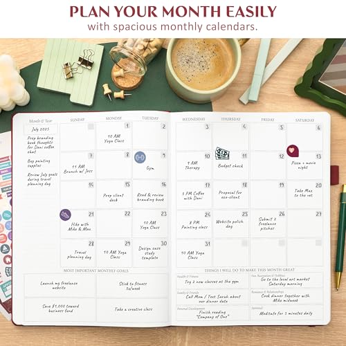 Legend Planner Undated, Weekly & Daily Goal Journal, A4 Wine Red Gold - color: Wine Red Gold (Undated), size: A4 (8.2'' x 11'')
