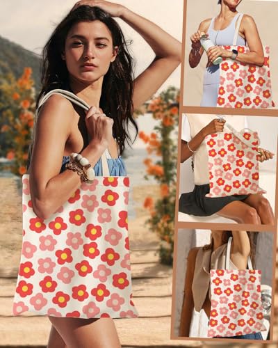 Miss Adola Canvas Tote Bag for Women with Inner Pocket - color: Pk Flower