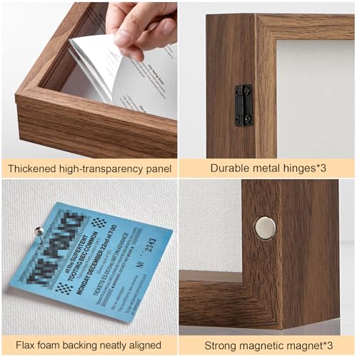 12x16 Brown Deep Shadow Box Picture Frame with Polished Plexiglass - color: Brown, size: 12x16