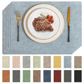 Romanstile Faux Leather Vinyl Placemats Set of 6, Sky Blue - color: Sky Blue