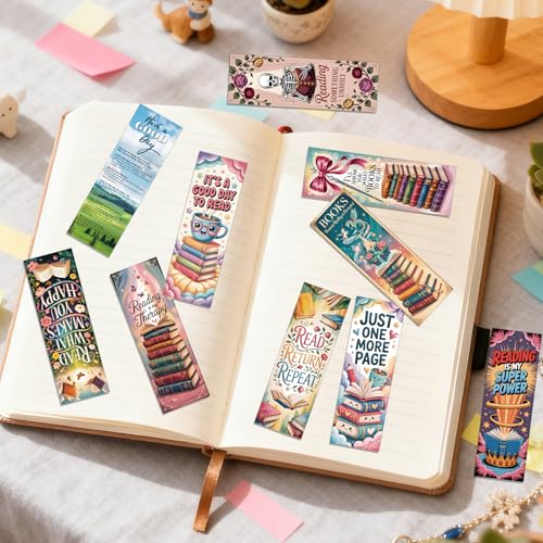 Book Lover Bookmarks Gifts - 100 Pcs Vintage Reading Bookmark Retro Floral Reader Double-Sided Page Markers Clips Book Mark for Women Men Student Teacher Bookish Bookworm Party Supplies - color: Book Lover