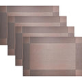 Vinyl Placemats Heat-Resistant Table Mats Washable Easy Clean Plastic Placemats for Dining Table Set of 4 (Brown) - color: 01: Brown, size: 4 Placemats