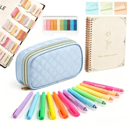 BellaHold Bible Journaling Kit for Women, Bible Study Supplies with Tabs - color: Blue-New