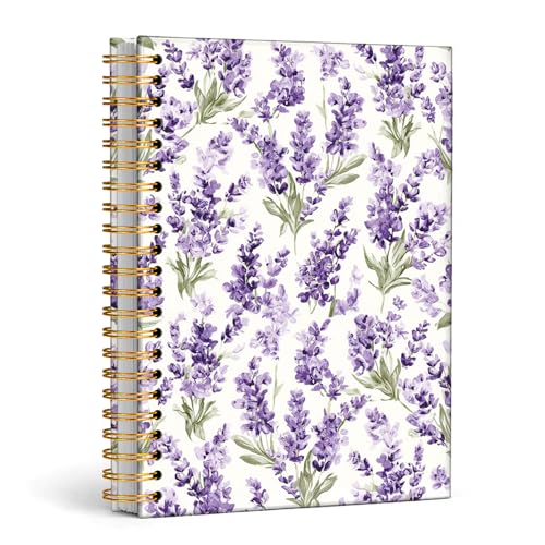 Enkvke Purple Floral Notebook for Women - color: Floral-FLavender Purple-A5