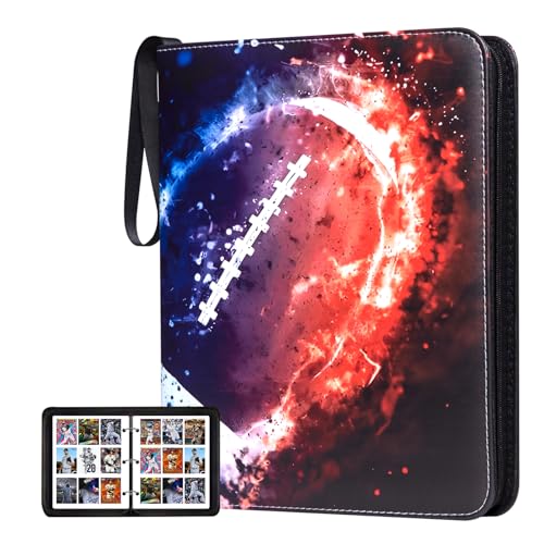 Card Binder, 9 Pocket 990 Card for Collectible Trading Card Albums - color: 990-Football-3