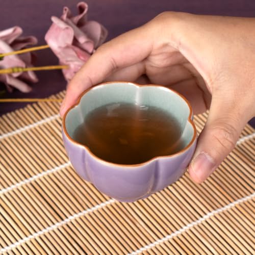KAMMAK Japanese Tea Cups, 3.3 Oz Small Handmade Ceramic Teacups, Set of 2 - style: GN05
