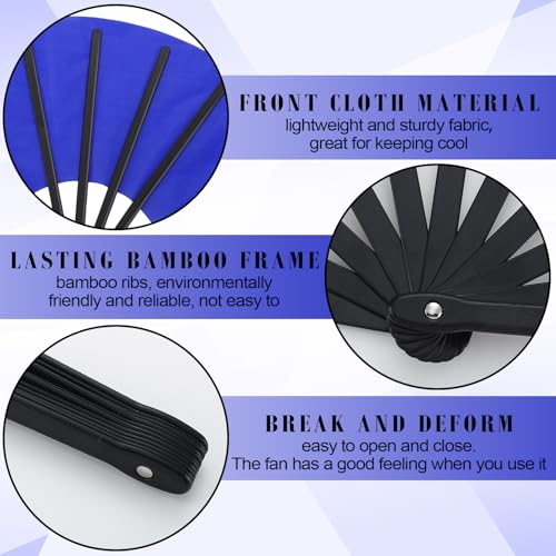 Maitys 2 Pack Foldable Fans for Rave Dancing,Dark Color,Simple Pattern - color: Dark Color, style: Simple Pattern