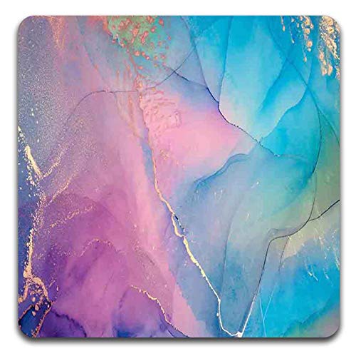 Marbling Square Coaster Set - Made of Recycled Rubber - Set of 4 - color: Marbling