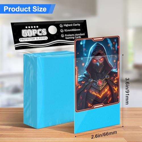 Trading Card Sleeves Perfect Fit TCG Matte Sleeves, Soft Sports Card Protector for Photocard Easy to Shuffle and Stack While Playing Card Game, Standard TCG Card Sleeves (Blue, 300) - color: Blue, size: 300ct standard