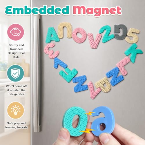 juman Toddlers Sensory Silicone Alphabet Magnetics Letters & Numbers 41 PCS
