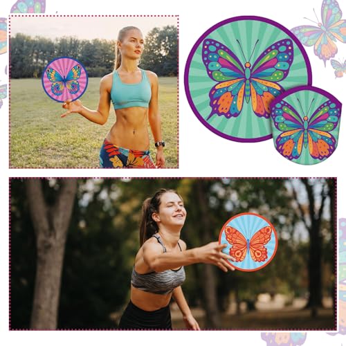 Gejoy 24 Pcs Colorful Butterfly Foldable Hand Fans Flying Disc 8 Style - color: Colorful Butterflies