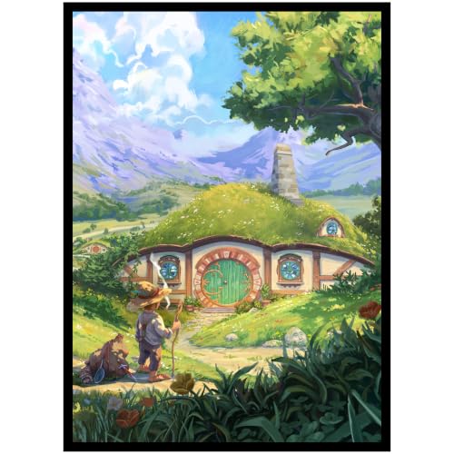 (Halfling Tranquility V2) 100% Hand-Drawn 100ct Textured Matte TCG/MTG Card Art Sleeves by Realm Guard - style: V2 Regular