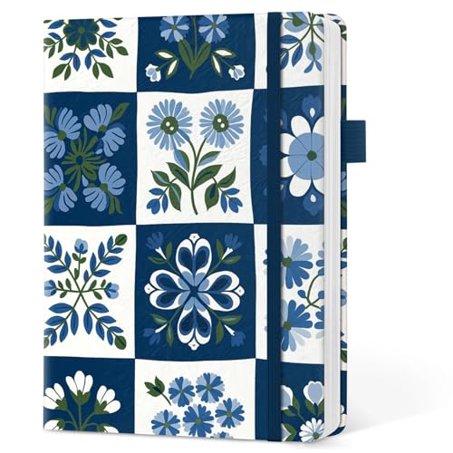 Taja Pretty Lined Journal for Women, Aesthetic Hardcover Leather Journal - color: Q-Petal Array, style: A-Lined
