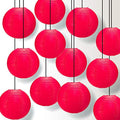 Paperlanternstore.com 12 Pack - 12 Inch Red Fine Line Premium Even Ribbing Paper Lantern, Extra Sturdy - color: Red Fine Line (12-pack), size: 12 Inch