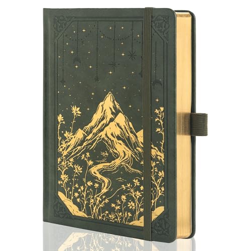 MGGAO Lined Journal Notebook for Women Men, A5 Aesthetic Notebook - color: Deep Green, size: Lined
