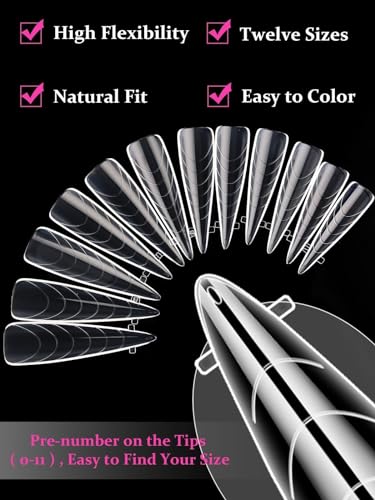 EBANKU Dual Nail Forms for Poly Extension Gel 120 PCS - color: Long Stiletto_S