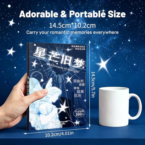 Tmtains Japanese Sticker Book, Manga Style, Deep Blue, 800+ Pcs - color: C-deep Blue