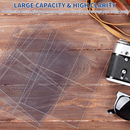 320 Pockets 6 Ring A5 Binder Inserts, JIQEZNL Premium 4 Pocket Card Binder Sleeves, 2.5x3.5 Inch Double Side for 6 Ring Binder, A5 Small Plastic Sleeves for Trading Card, Baseball Card, Photocard - size: 40 Sheets | Clear