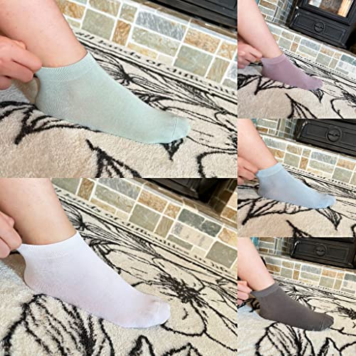SERISIMPLE Women Viscose Bamboo Ankle Socks Low Cut Thin Sock Lightweight Pastal Color Soft Sock 5 Pairs - color: Assorted3, size: Medium