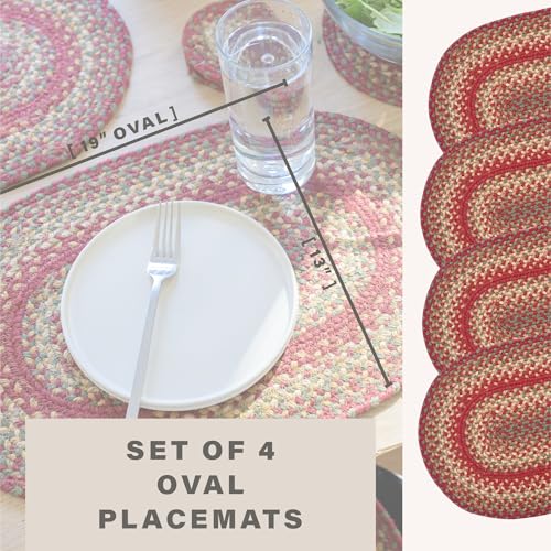 Homespice Cider Barn Jute Braided Placemats, Oval 13x19 Set of 4 - color: Cider Barn