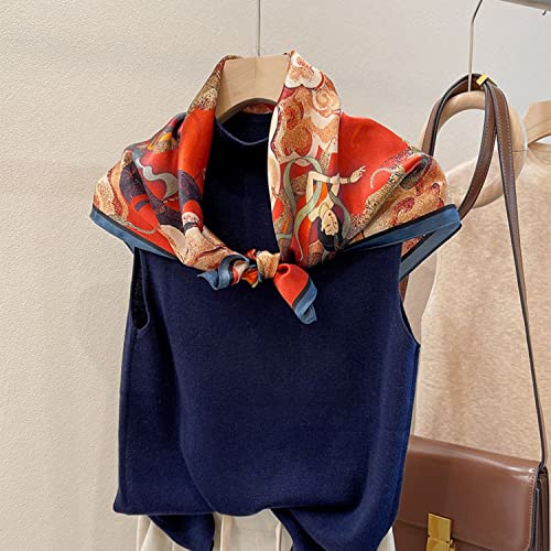 100% Mulberry Silk Scarf - 25.6" Square Neckerchief & Headscarf Gift Packed - color: Deep Red