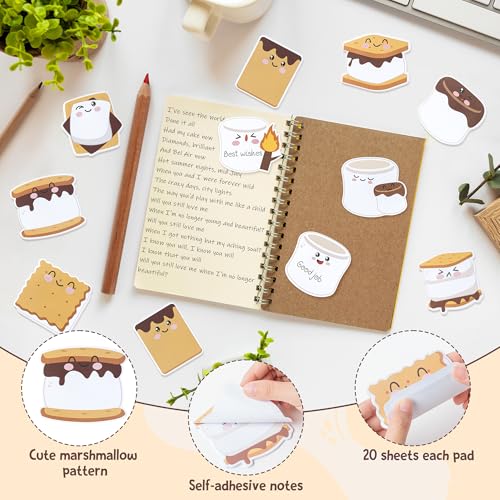CJiangpo 30Pcs Marshmallow Sticky Notes Pads 600 Sheets Self Stick Notepad - color: Marshmallow
