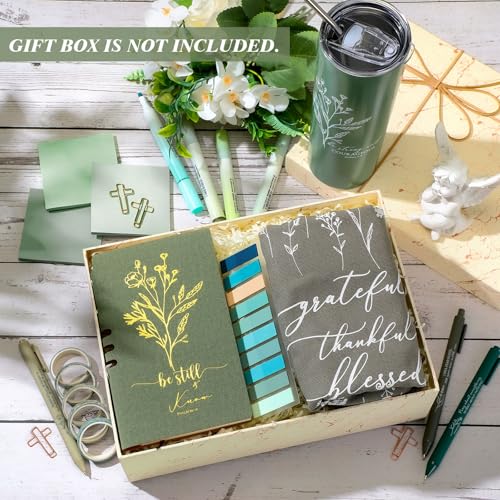 Patelai 29 Pcs Christian Bible Study Supplies for Women Teacher Inspirational Bible Journaling Kit Christian Gifts 20 oz Tumbler Tote Bag Highlighters Sticky for Friend Mom School Church(Green) - color: Green