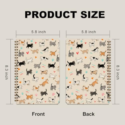 2 Pcs Cat Gifts for Women Spiral Notebook, A5 Journal Notebook 160 Pages - color: Multicolour 0021