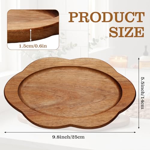 Rtteri Small Scalloped Decorative Tray Acacia Scalloped Wood Tray - color: Acacia