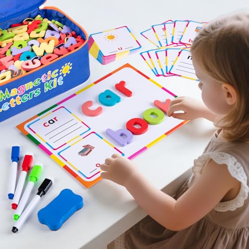 Sundaymot Magnetic Alphabet Letters Kit 310 Pcs Upper Lower Case Toy Set