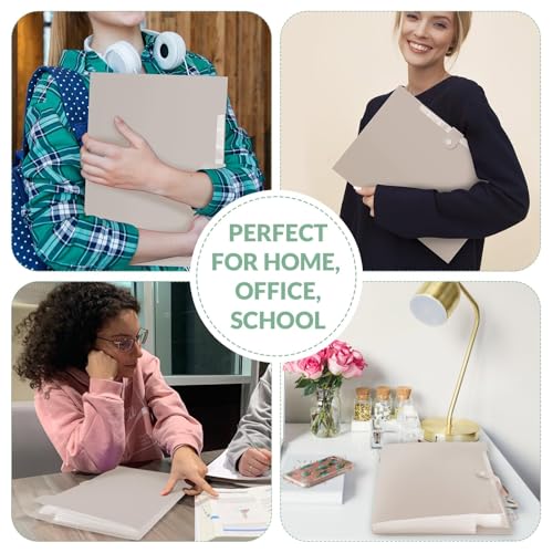 SKYDUE Expanding File Organizer with 8 Pockets, Accordion File Folders with Labels, Portable Document Paper Bill Receipt Organizer, Home College School Office Supplies, Letter Size,Milk Tea Brow - color: Milkteabrown