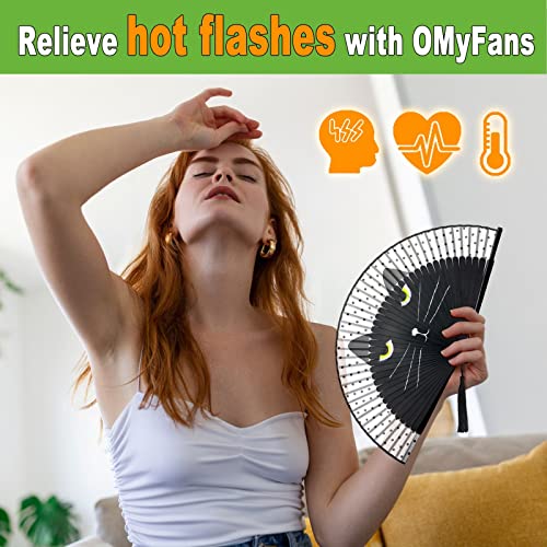 Hand Fan for Women Foldable - Folding Chinese Japanese Vintage Bamboo Silk Fan - Ideal for Hot Flashes, Church, EDM, Festivals, Dancing and Gifts (Black Cat) - color: Black Cat