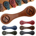 MOTEERLLU Personalized Magnetic Leather Bookmark,Initial,Brown-A - style: Brown-A
