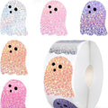 Glitter Ghost Roll Stickers Halloween Decorative Labels for Craft Party - style: Glitter Ghost