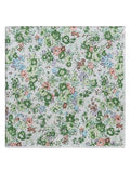 Luckyvestir Floral Pocket Squares for Men Cotton Flower Handkerchief Formal Wedding Party Graduation - color: Green Pink White