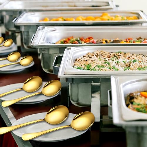Serving Spoons Set, 8PCS, 10-Inch, Includes 8 Large Spoons, Gold - color: Gold, size: 8 Pieces (Large Only)