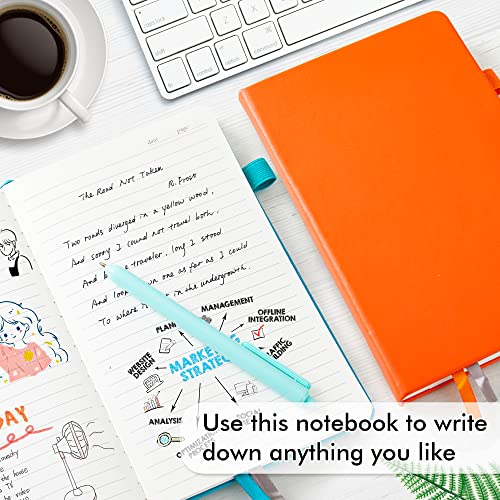 feela Notebooks Journals Bulk, Hardcover Notebook Classic Ruled Journal Set with Pen Holder for School Business Work Travel Writing, with 12 Black Pens, 120 GSM, 5.1”x8.3”, 12 Pack, A5, Solid Colors - color: 12 Solid Colors
