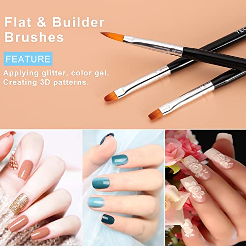 TEOYALL 6Pcs Nail Art Brushes, Gel Nail Polish Painting Liner and Dotting - color: Black