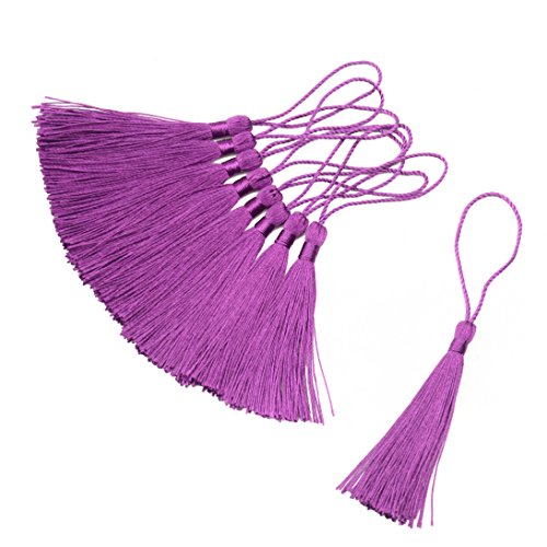 100Pcs 5 Inch Silky Bookmark Tassels for Jewelry, Souvenir(Aubergine) - color: Aubergine