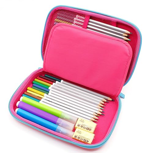 Surpop 3D Unicorn EVA Pencil Case for Girls with 4 Pens - color: Unicorn1 Pink
