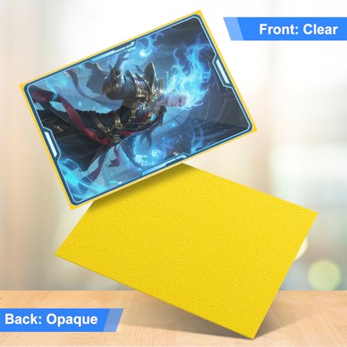 Trading Card Sleeves Perfect Fit TCG Matte Sleeves, Soft Sports Card Protector for Photocard Easy to Shuffle and Stack While Playing Card Game, Standard TCG Card Sleeves (Yellow, 300) - color: Yellow, size: 300ct standard