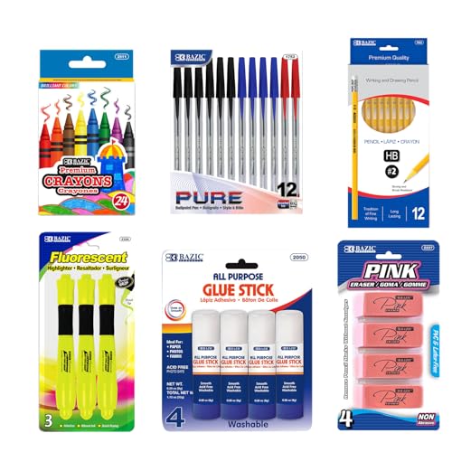 Pallet of 112 Elementary School Supply Boxes | 85 Piece Classroom Essentials Kit | Back to School Supplies Bulk Student Supply Kits - style: Elementary | 112-Boxes/PALLET