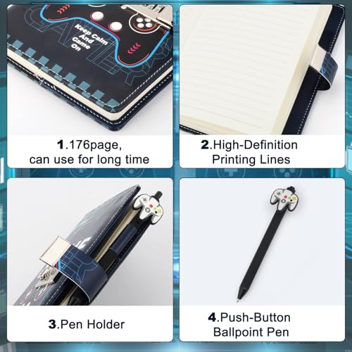 Game Diary with Lock for Boys Ages 8-12, Video Game Journal for Kids Teens